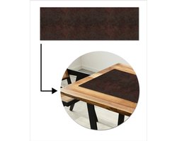 Tafelloper 150x50 cm - Tafelmat vinyl Metaal - Roest print - Donker - Bruin - Tafeldecoratie - Tafelversiering - Keuken decoratie - Tafel versiering