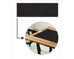 Tafelloper 150x50 cm - Tafelmat vinyl Plank - Zwart - Patronen - Tafeldecoratie - Tafelversiering - Keuken decoratie - Tafel versiering