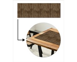 Tafelloper 150x50 cm - Tafelmat vinyl Planken - Donkerbruin - Hout - Tafeldecoratie - Tafelversiering - Keuken decoratie - Tafel versiering