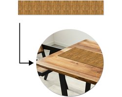 Tafelloper 180x30 cm - Tafelmat vinyl Donker - Bamboe - Hout - Tafeldecoratie - Tafelversiering - Keuken decoratie - Tafel versiering