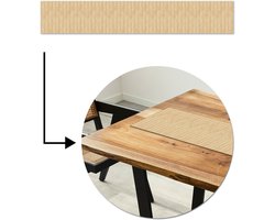 Tafelloper 180x30 cm - Tafelmat vinyl Licht - Hout - Planken - Tafeldecoratie - Tafelversiering - Keuken decoratie - Tafel versiering