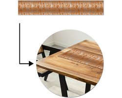 Tafelloper 180x30 cm - Tafelmat vinyl Metaal - Grijs - Oranje - Roest print - Tafeldecoratie - Tafelversiering - Keuken decoratie - Tafel versiering