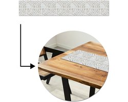 Tafelloper 180x30 cm - Tafelmat vinyl Steen - Gips - Patroon - Tafeldecoratie - Tafelversiering - Keuken decoratie - Tafel versiering
