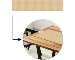 Tafelloper 200x40 cm - Tafelmat vinyl Licht - Hout - Planken - Tafeldecoratie - Tafelversiering - Keuken decoratie - Tafel versiering