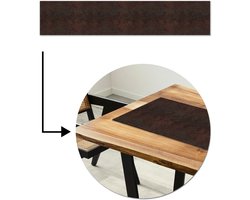 Tafelloper 200x40 cm - Tafelmat vinyl Metaal - Roest print - Donker - Bruin - Tafeldecoratie - Tafelversiering - Keuken decoratie - Tafel versiering