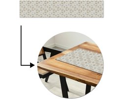 Tafelloper 200x40 cm - Tafelmat vinyl Steen - Vormen - Ruw - Tafeldecoratie - Tafelversiering - Keuken decoratie - Tafel versiering