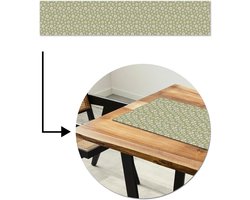 Tafelloper 200x40 cm - Tafelmat vinyl Vintage - Patronen - Bloemen - Madelief - Tafeldecoratie - Tafelversiering - Keuken decoratie - Tafel versiering