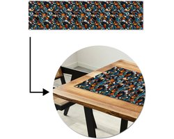 Tafelloper 200x50 cm - Tafelmat vinyl Glasachtig - Levendige - Stenen - Tafeldecoratie - Tafelversiering - Keuken decoratie - Tafel versiering