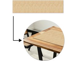 Tafelloper 200x50 cm - Tafelmat vinyl Licht - Hout - Planken - Tafeldecoratie - Tafelversiering - Keuken decoratie - Tafel versiering