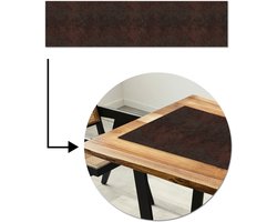 Tafelloper 200x50 cm - Tafelmat vinyl Metaal - Roest print - Donker - Bruin - Tafeldecoratie - Tafelversiering - Keuken decoratie - Tafel versiering