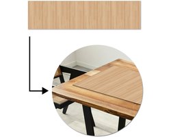 Tafelloper 200x50 cm - Tafelmat vinyl Naturel - Hout - Plank - Patronen - Tafeldecoratie - Tafelversiering - Keuken decoratie - Tafel versiering