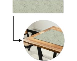 Tafelloper 200x50 cm - Tafelmat vinyl Steen - Industrieel - Patronen - Tafeldecoratie - Tafelversiering - Keuken decoratie - Tafel versiering