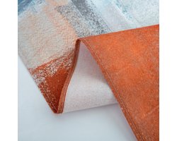 Tafelloper 40 x 140 cm oranje linnen herfst - Moderne abstracte kunst - Tafeldecoratie keuken eettafel - Decoratie voor woonkamer - Restaurant bruiloft - Party banket diner - Vakantie decoratie tafelloper textiel 60 x 140 cm