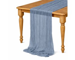 Tafelloper - 90x300cm - Blauw- Polyester - Tafelkleed - Lang - Tafelkleed - Eettafel - Tafeldecoratie - Interieur - Woondecoratie - Dressoir - Salontafel