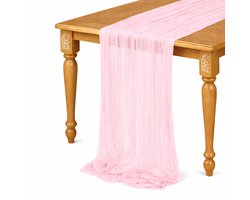 Tafelloper - 90x300cm - Roze- Polyester - Tafelkleed - Lang - Tafelkleed - Eettafel - Tafeldecoratie - Interieur - Woondecoratie - Dressoir - Salontafel