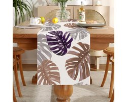 Tafelloper bruin schildpadblad tafelloper modern woonkamer tafel decoratie kluisjes tafelloper linnen tafelmatten loper set voor eetkamer dressoir schoenenkast decoratie 40 x 140 cm