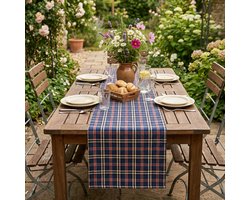 Tafelloper Castle blauw 50 x 150 - Schotse Ruit / Tartan – Landelijk & Cottage Style