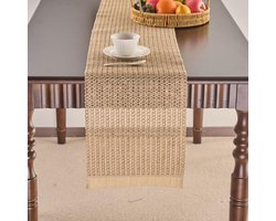 Tafelloper - Dressoir sjaal - Tafel decoreren - Duurzaam papier - 13x87 inch - Zwart