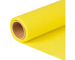 Tafelloper - geel - 500 x 40 cm - papier - tafelversiering voor op een tafelkleed - bunnen midden band