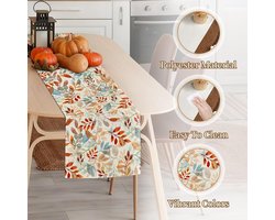 Tafelloper herfst thema 40 x 140 cm tafelkleed voor keuken en eettafel binnen en buiten.