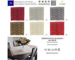 Tafelloper Kant - Bloemenmacrame Borduurwerk - Eettafel Decoratie - Transparante Satijn Basis - 85 x 85 cm - Wit