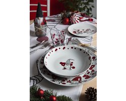 Tafelloper Katoen 'Gnome Sweet Home' 40x140 cm - Sfeervol Woonaccessoire