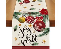 Tafelloper Kerstmis, 33 x 183 cm, gouden sneeuwvlokken, kerstdecoratie, tafel, seizoensgebonden winter, keuken, tafel, decoratie, binnen, vakantie, feestdecoratie (G)