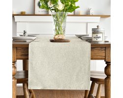 Tafelloper - Keukentextiel - Tafeldecoratie - Machinewasbaar - 40x240 cm - Beige