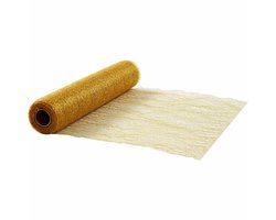 Tafelloper - Lang Tafelkleed - Smal Tafelkleed - Gouden Tafelloper - Tafeltextiel Goud - Feestelijk - Luxe Tafeltextiel - Elegante tafeldecoratie - Happy Moments - 100% Polyester - 30cm x 10 mtr