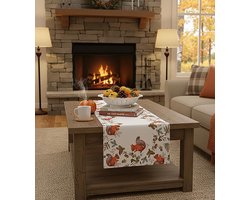 Tafelloper met printmotief voor keuken en eettafel, eyecatcher voor herfst, winter en Kerstmis - eekhoorn in het bos 40x90 cm