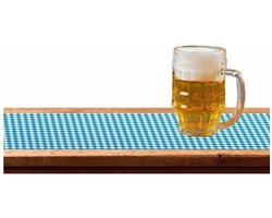 Tafelloper Oktoberfest versiering - 65 x 600 cm - Bierfeest feestartikelen tafel decoratie - Versiering blauw/wit
