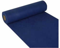 Tafelloper stofachtig vlies "soft selection" donkerblauw - 24 meter x 40 cm - elegante tafeldecoratie