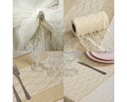 Tafelloper, tafelband, tafelkleed, keuken, eettafel, decoratie, tafeldecoratie voor bruiloft, verjaardag, tafeldecoratie, communie, Kerstmis, herfst, bruid en baby, douche, tafeldecoratie, wit