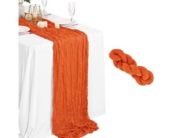 Tafelloper - Tafelloper Oranje - Tafelloper buiten - Tafellopers voor bruiloften - Tafellopers voor feestdecoratie - wk decoratie - wk - wk voetbal - Oranje - Katoen en linnen