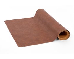 Tafelloper TROJA - kunstleer - 44x145 cm, cognac