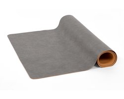 Tafelloper TROJA - kunstleer - 44x145 cm, grijs