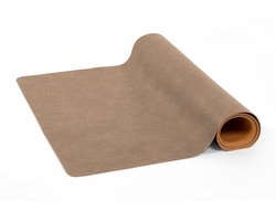 Tafelloper TROJA - kunstleer - 44x145 cm, taupe