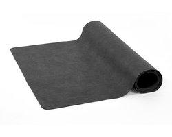 Tafelloper TROJA - kunstleer - 44x145 cm, zwart