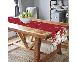 Tafelloper van linnen voor kerst- en keukentafeldecoratie, 33 x 183 cm