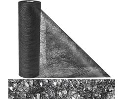 Tafelloper zwart fleece – 30 meter lange tafeldecoratie met hartjes, perfect voor feesten, diners en speciale gelegenheden