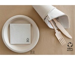 Tafelmatten Papier - Placemats Onderleggers - Eettafel Beschermen - Gerecycled Materiaal - 31x43 cm - Natuurlijk