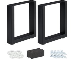 tafelonderstel - 40 x 43 cm - 2 stuks - metaal - industrieel - zwart