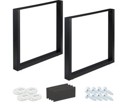 tafelonderstel - 80 x 72 cm - 2 stuks - metaal - industrieel - zwart