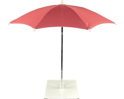 Tafelparasol Bordeaux van WDMT - ø 60 x 56 cm - mini parasol balkon - strandparasol - parasol met voet - zweefparasol - parasols - schaduwdoek - verzwaarde parasolvoet - Bordeaux
