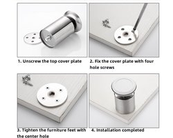 Tafelpoten - badkamerkast poten - badkamermeubel poten - bureau poten - Schoenenkast poten - Kledingkast poten - Tv kast poten - Kast poten - kledingkast poten - boekenkast poten - Kaptafel - eettafel - Voetenbank - RVS - 4 stuks