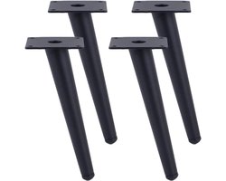 Tafelpoten - Meubelonderstel - Meubels Verbouwen - Antislip Rubber - 120 mm - Zwart