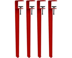 Tafelpoten Set - Bureau Onderstel - Meubels Maken - Boorvrij Ontwerp - 71cm Hoog - Rood