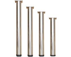 Tafelpoten Set - Bureaupoten Meubelpoten - Meubels Maken - Verstelbaar Rubberen Kussen - 45 cm - Zilver