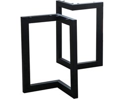 Tafelpoten Set - Meubelonderstel - Doe-het-zelf Meubels - Industrieel Driehoek Design - 72 cm Hoog - Zwart