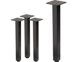 Tafelpoten Set van 4 42 cm Donkergrijs Gepoederlakt Staal I-Design Verstelbare Voetjes voor Tafels en Banken